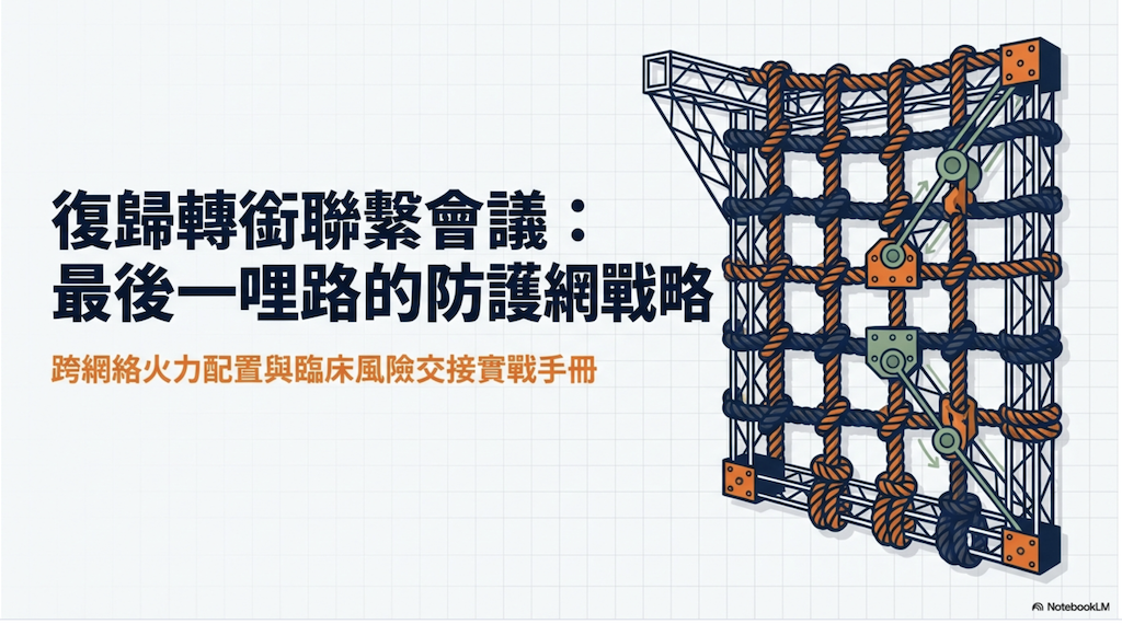 「復歸轉銜聯繫會議」，把這套在監所內建好的煞車系統，無縫接軌到社區的防護網中