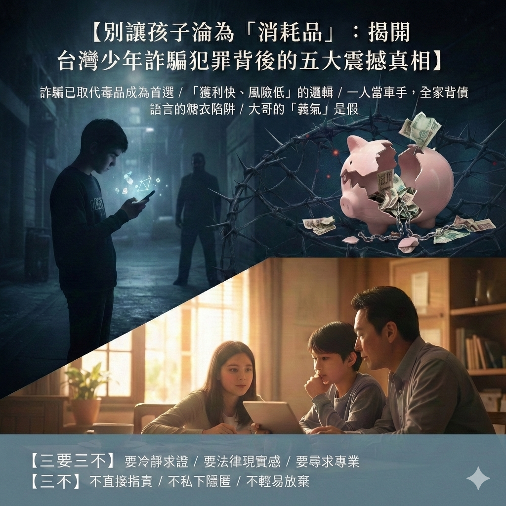 【別讓孩子淪為「消耗品」：揭開台灣少年詐騙犯罪背後的五大震撼真相】